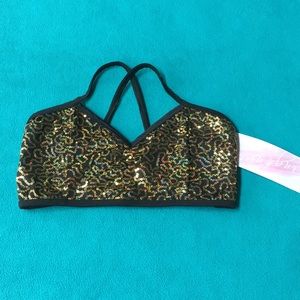 Black and Gold Sequin Dance Top